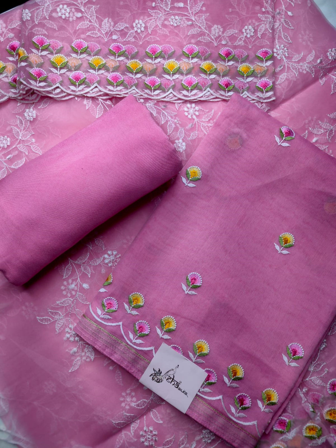 light Pink Cotton Dress Material