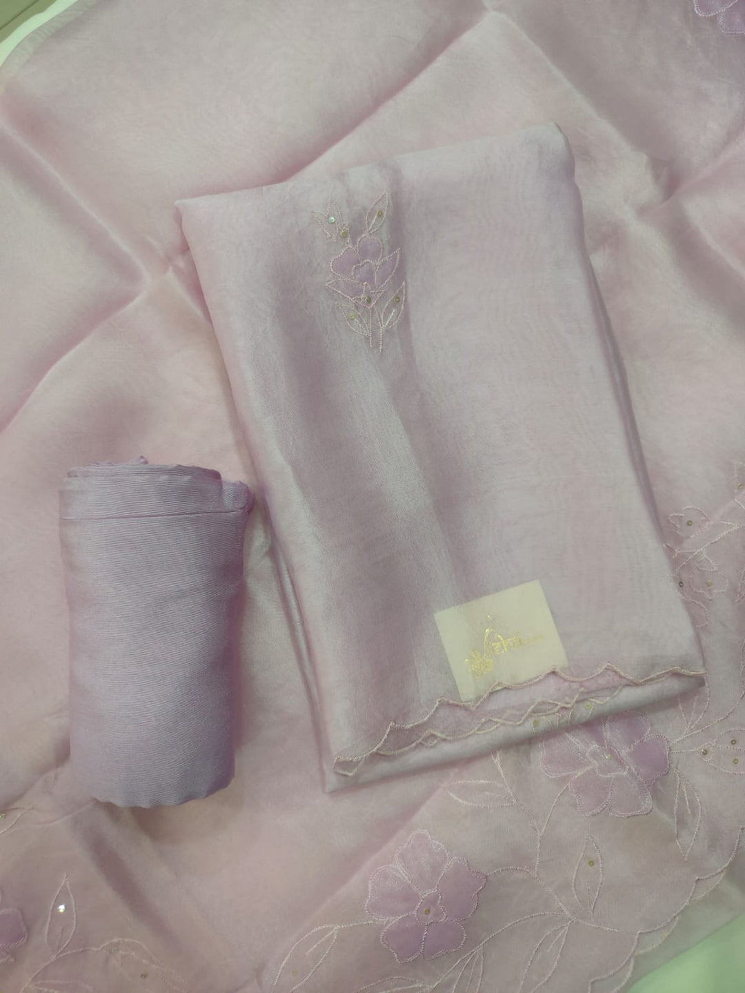 Light Lavender Organza Dress Material