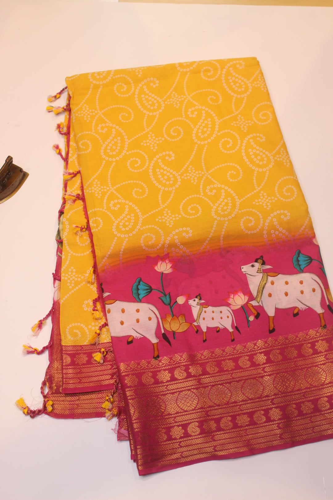 Digital print cotton saree