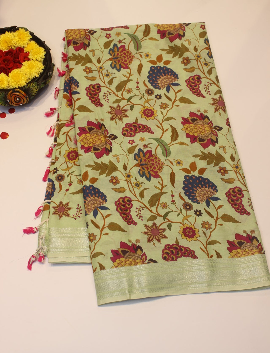Digital print cotton saree