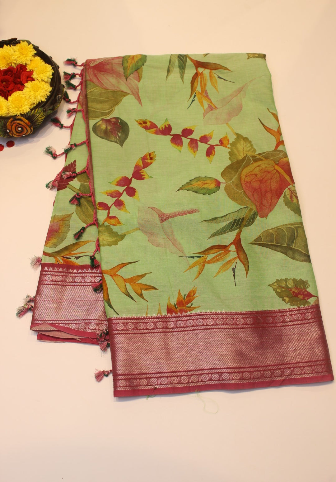 Digital print cotton saree