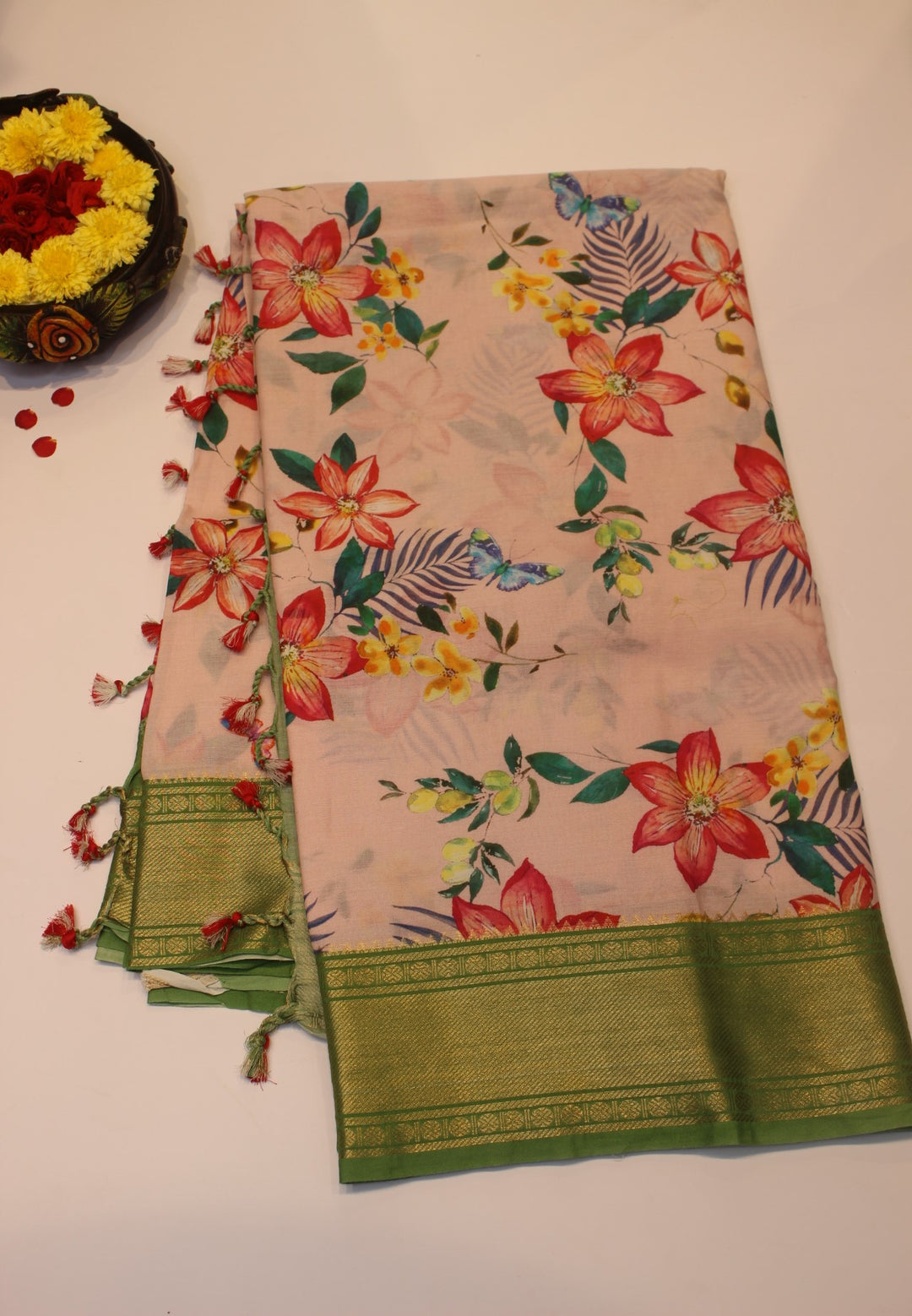 Digital print cotton saree
