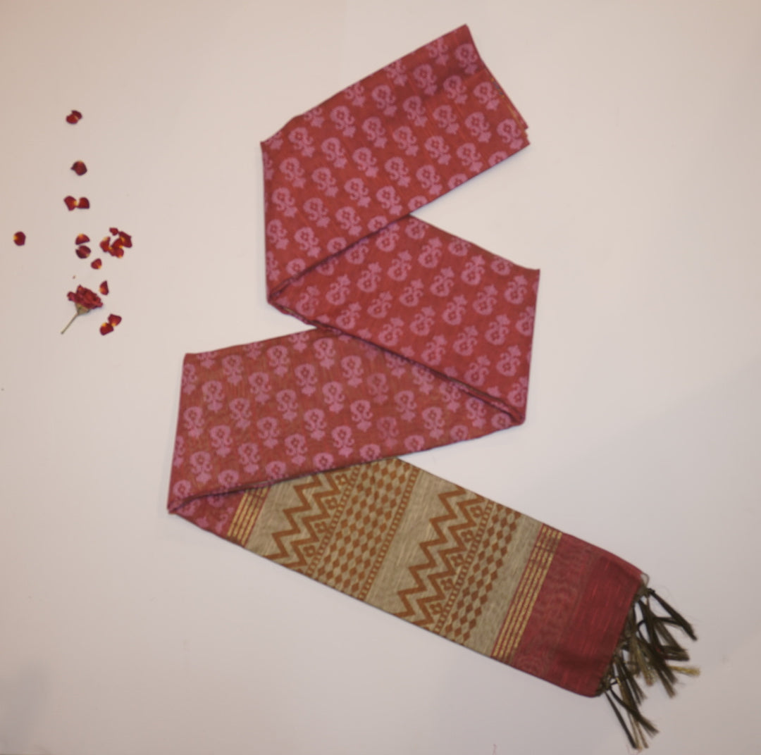 Printed linen saree