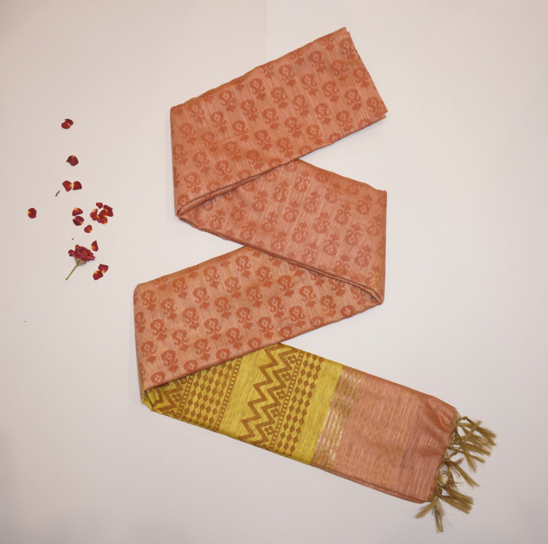 Printed linen saree