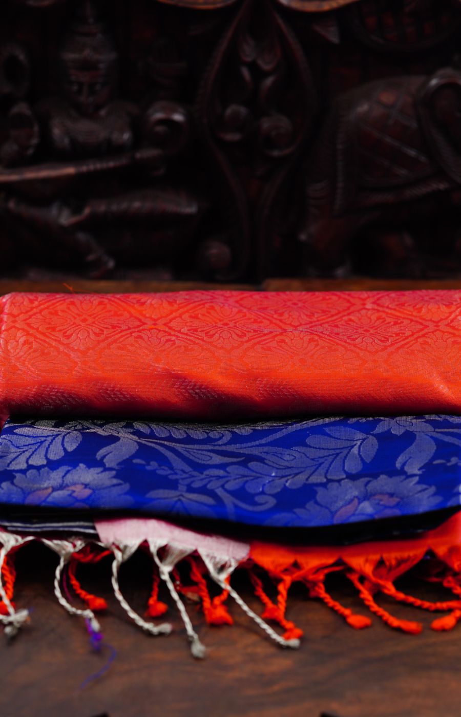 Orange and purple Uppada pattu