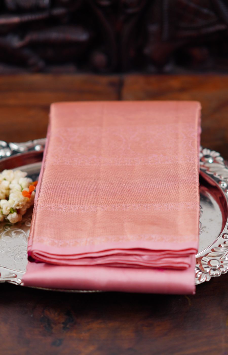 Blush Pink and gold Uppada pattu