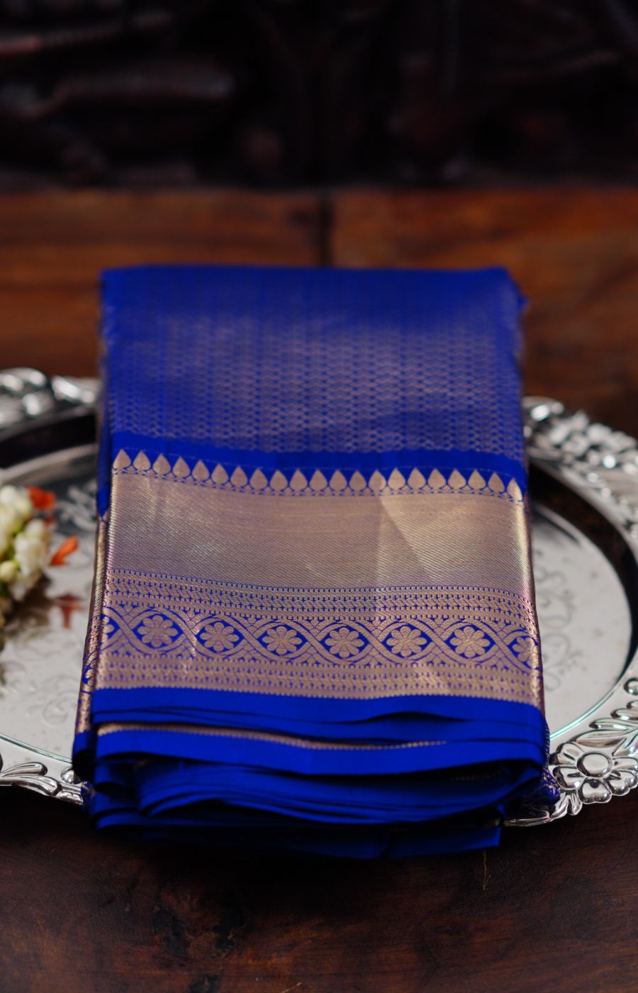 Blue Kanchipuram pattu