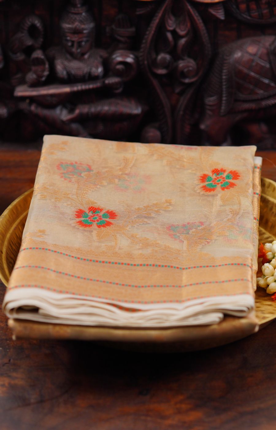 Off White tissue saree