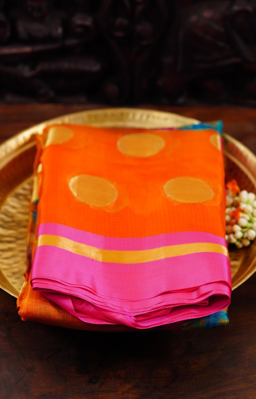 Orange and Pink Kota saree
