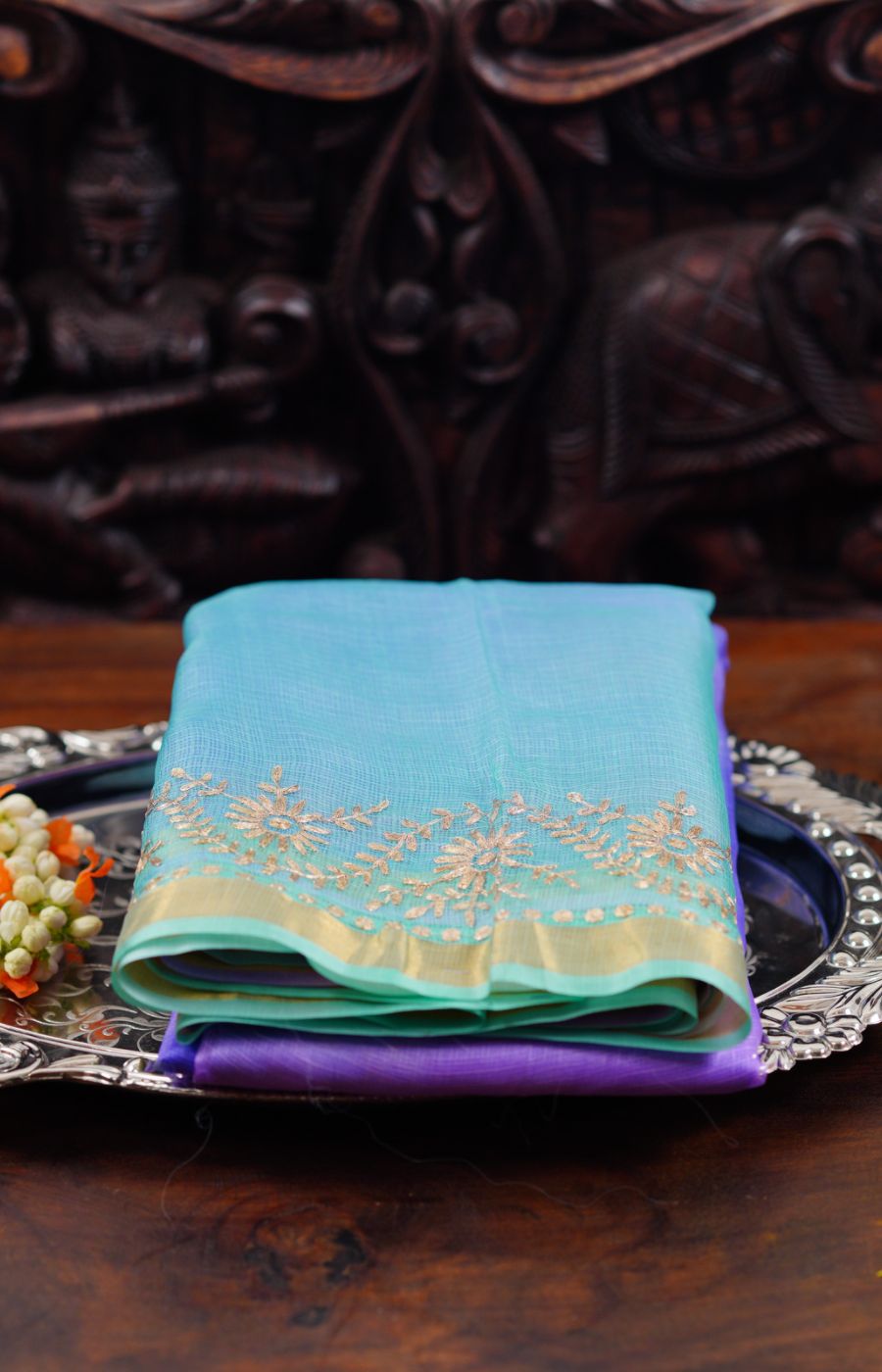 Multicolor embroidered Kota Cotton