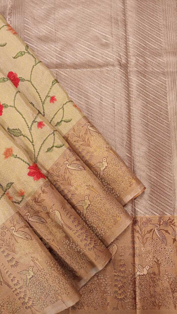Pista Green Embroidery Silk SaREE