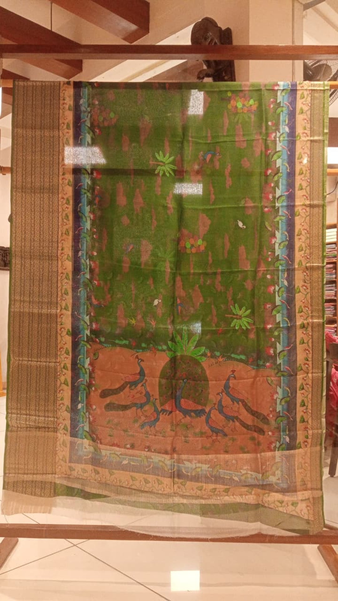 Mehandi Green Silk Kota saree