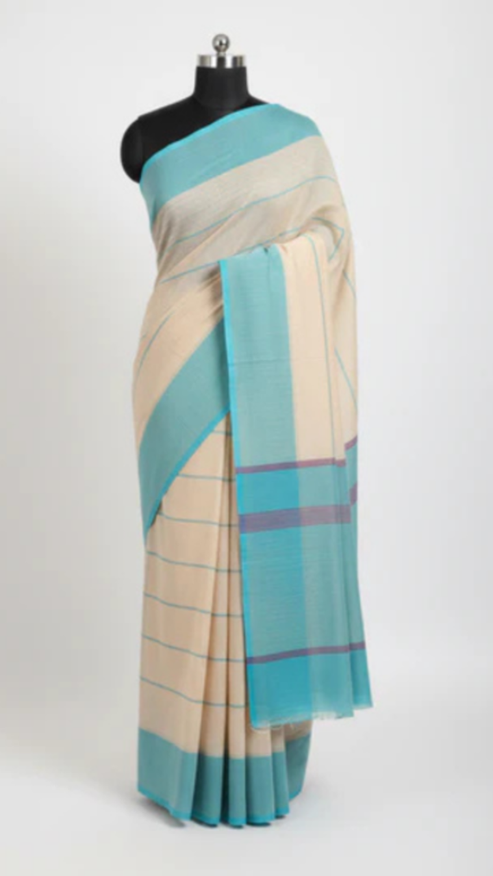Cotton Saree | Striped with Contrast Border | Multiple Colours