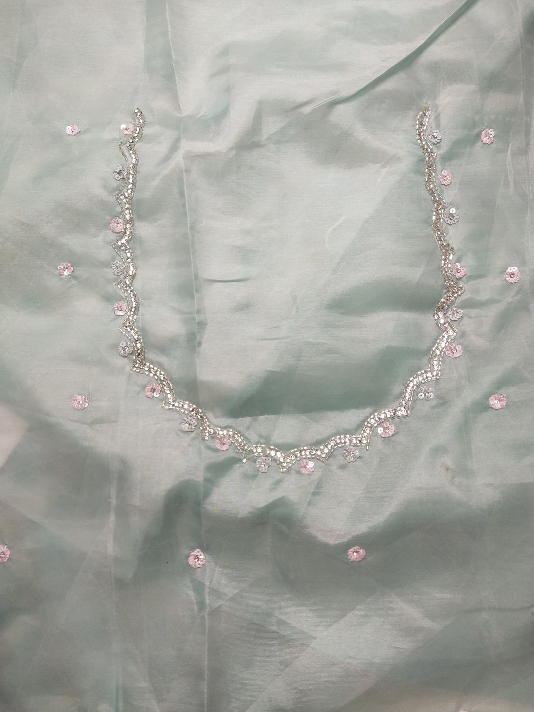 Organza Printed Work Saree With Blouse Piece