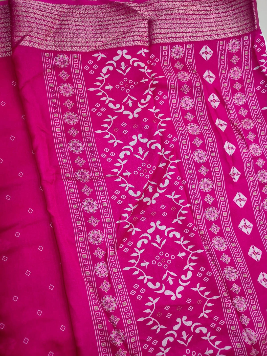 Ajrakh Print Fancy Saree