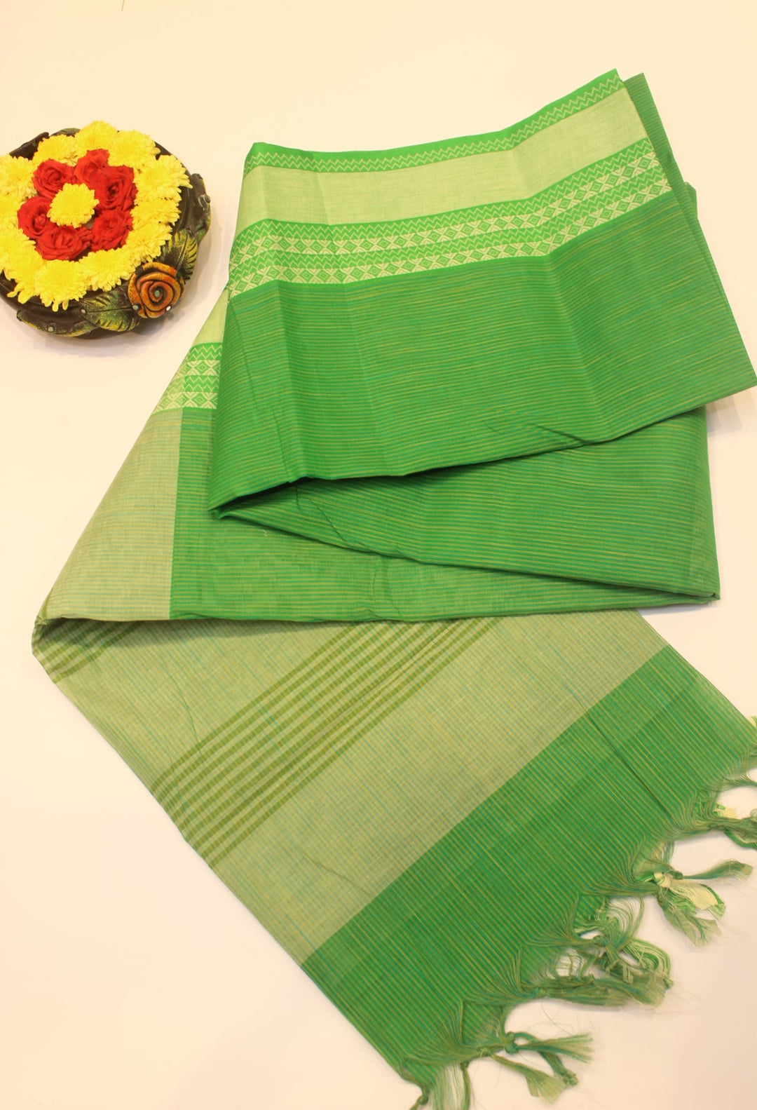 Green Border Saree