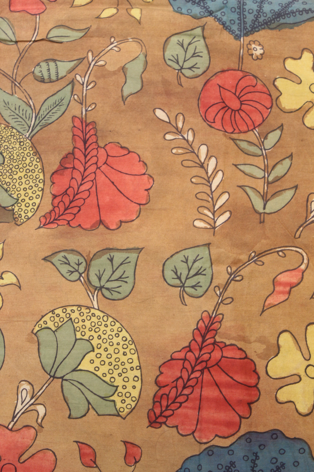 Brown Colour Pen kalamkari Fabric