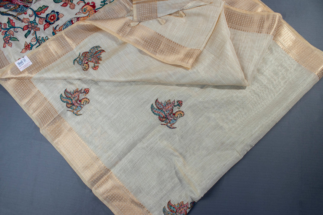 Tissue Kalamkari Patch Work Saree