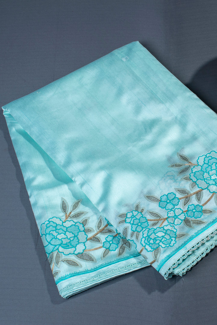 Raw silk with embroidery