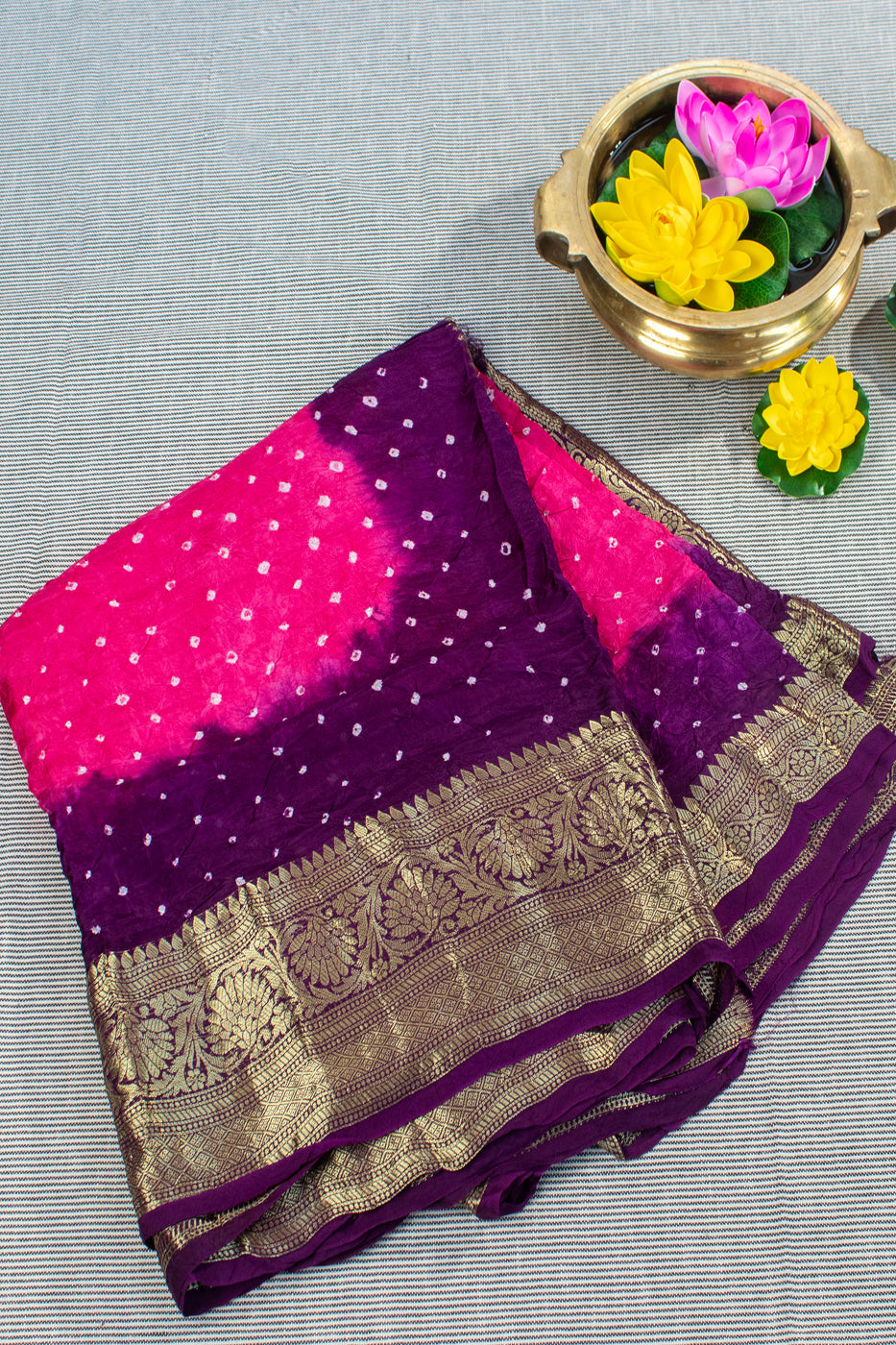 Semi Silk Bandhini Saree