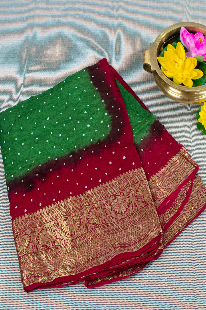 Semi Silk Bandhini Saree