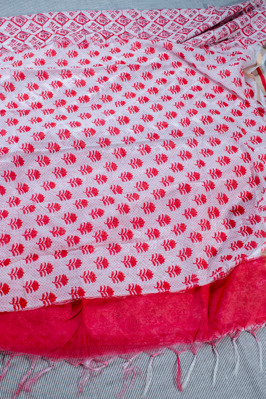 chanderi cotton block print sarees