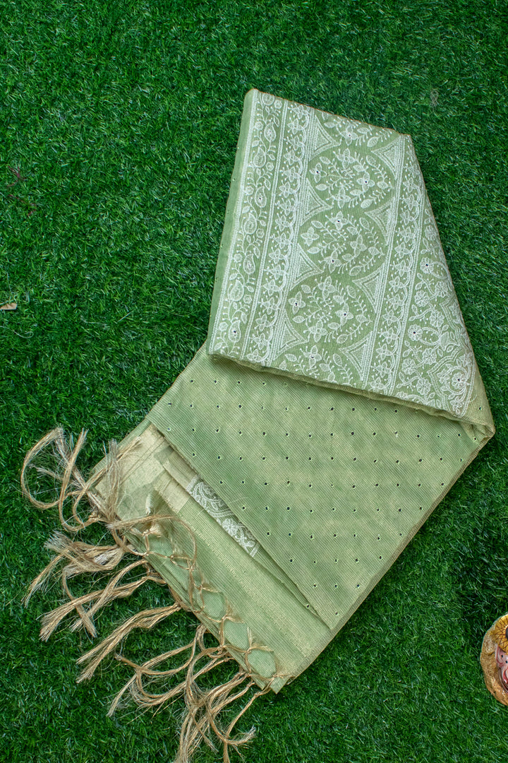 Tissue kota with mirror embroidery