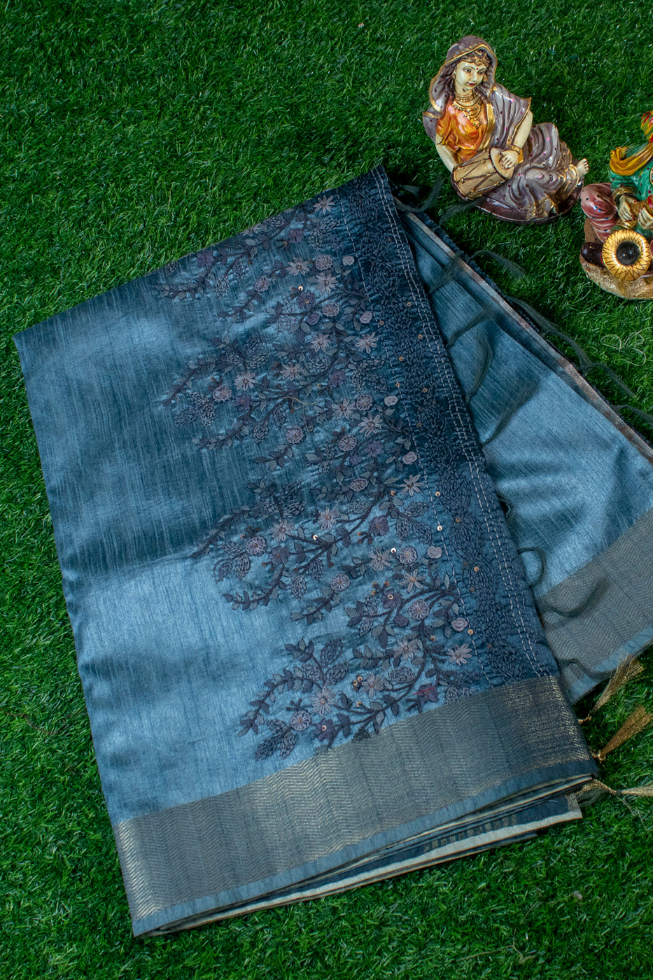 chanderi saree with embroidery ( Handlooms EMB)