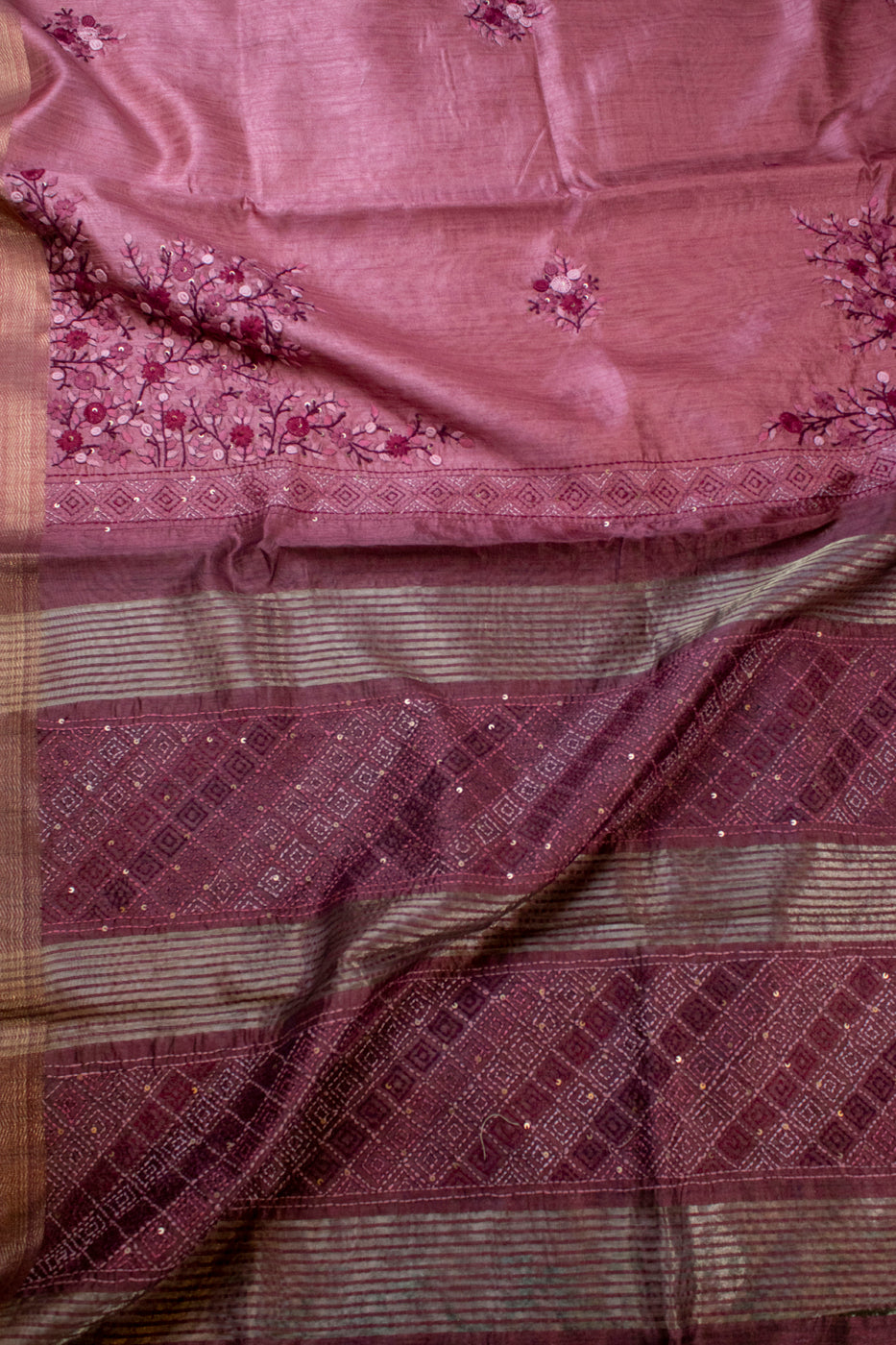 chanderi saree with embroidery ( Handlooms EMB)