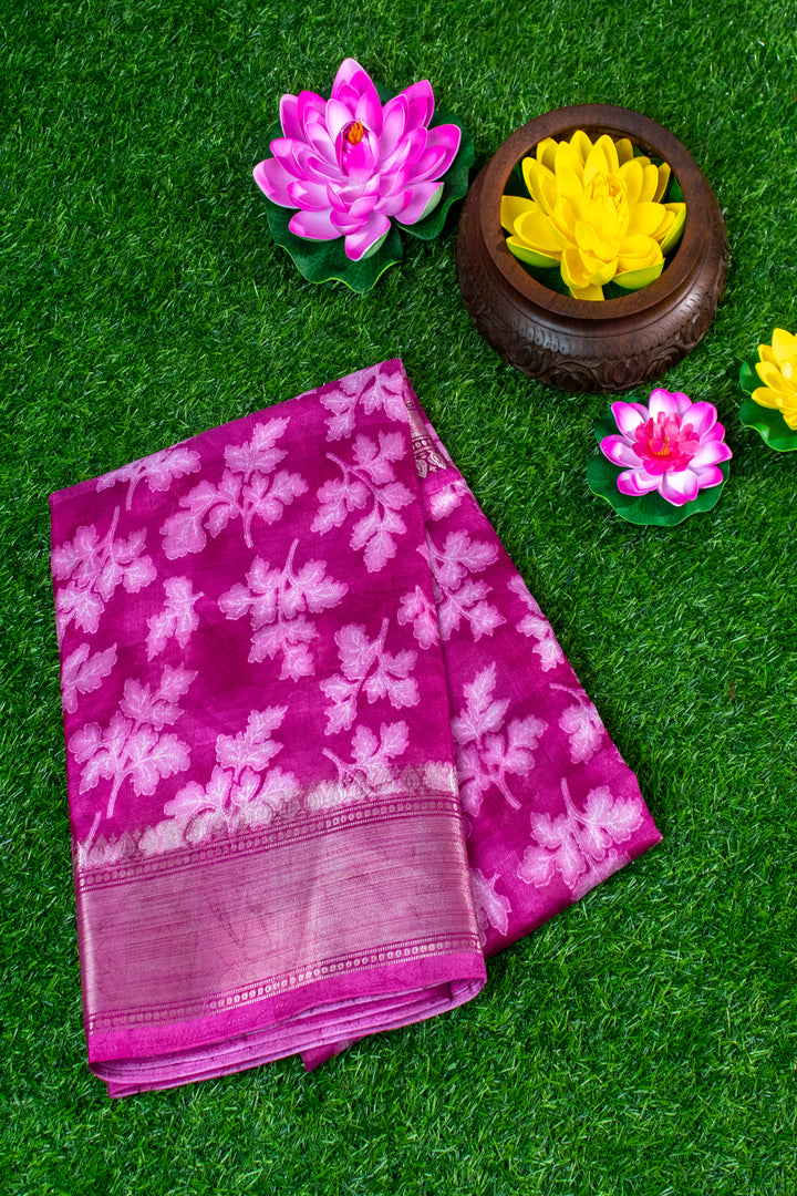 Jute Silk Cotton with Floral print