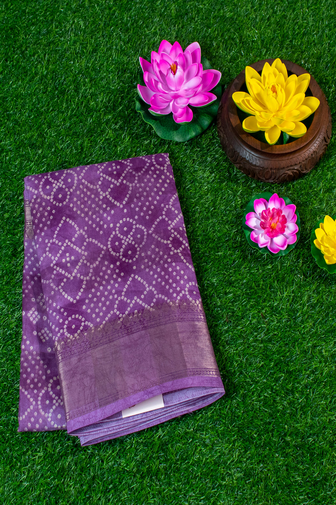 Jute Silk Cotton with banidini print