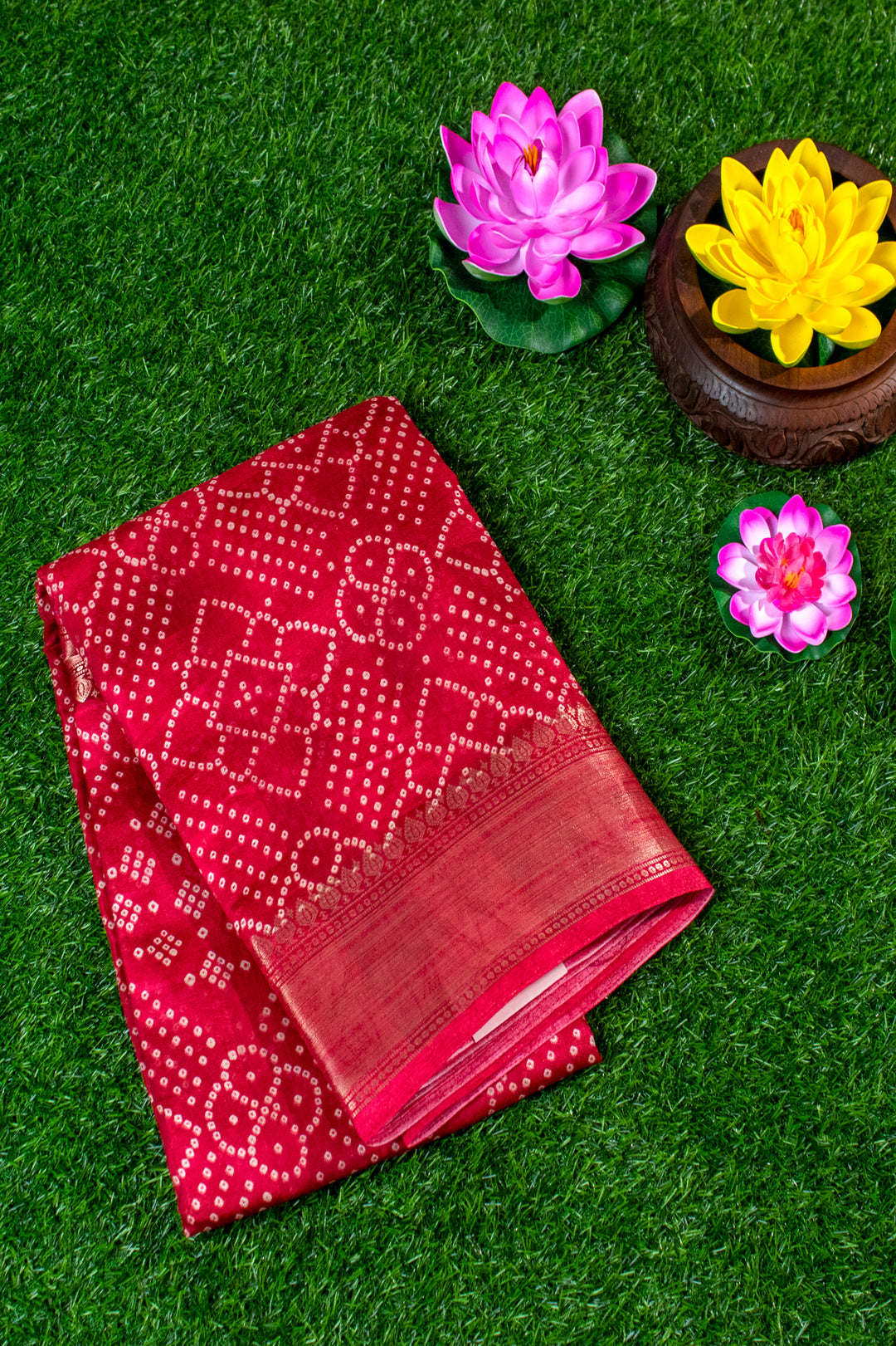 Jute Silk Cotton with banidini print