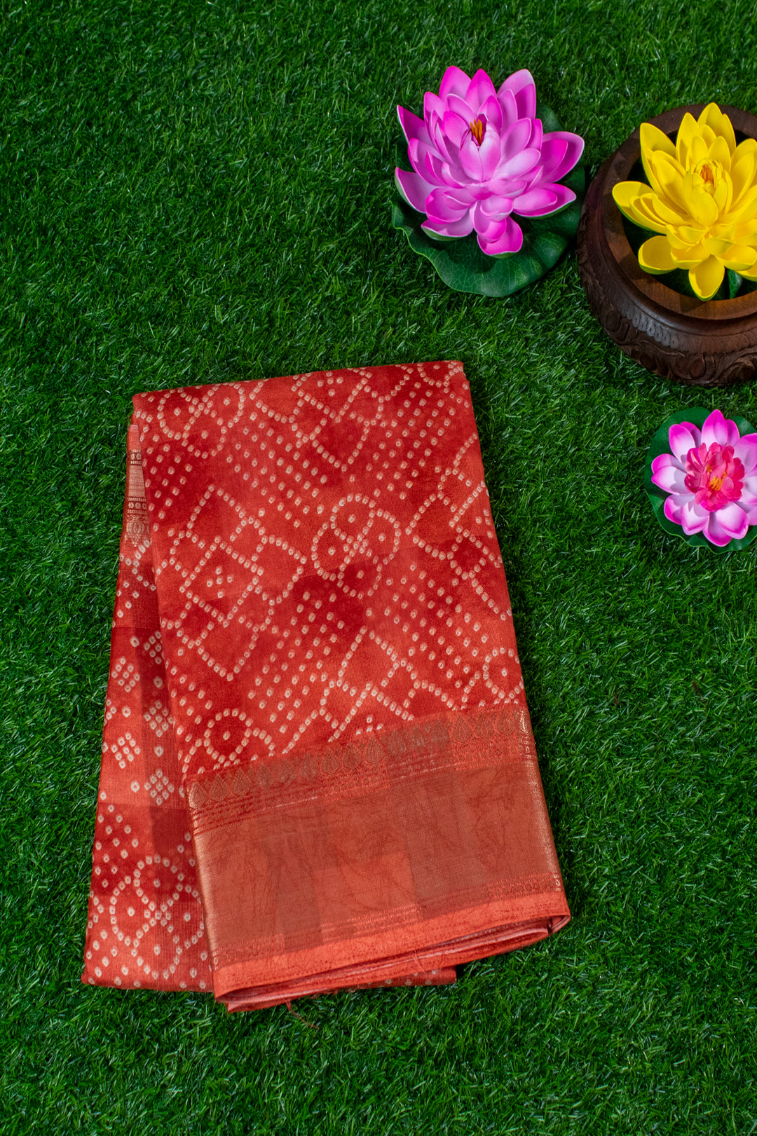 Jute Silk Cotton with banidini print