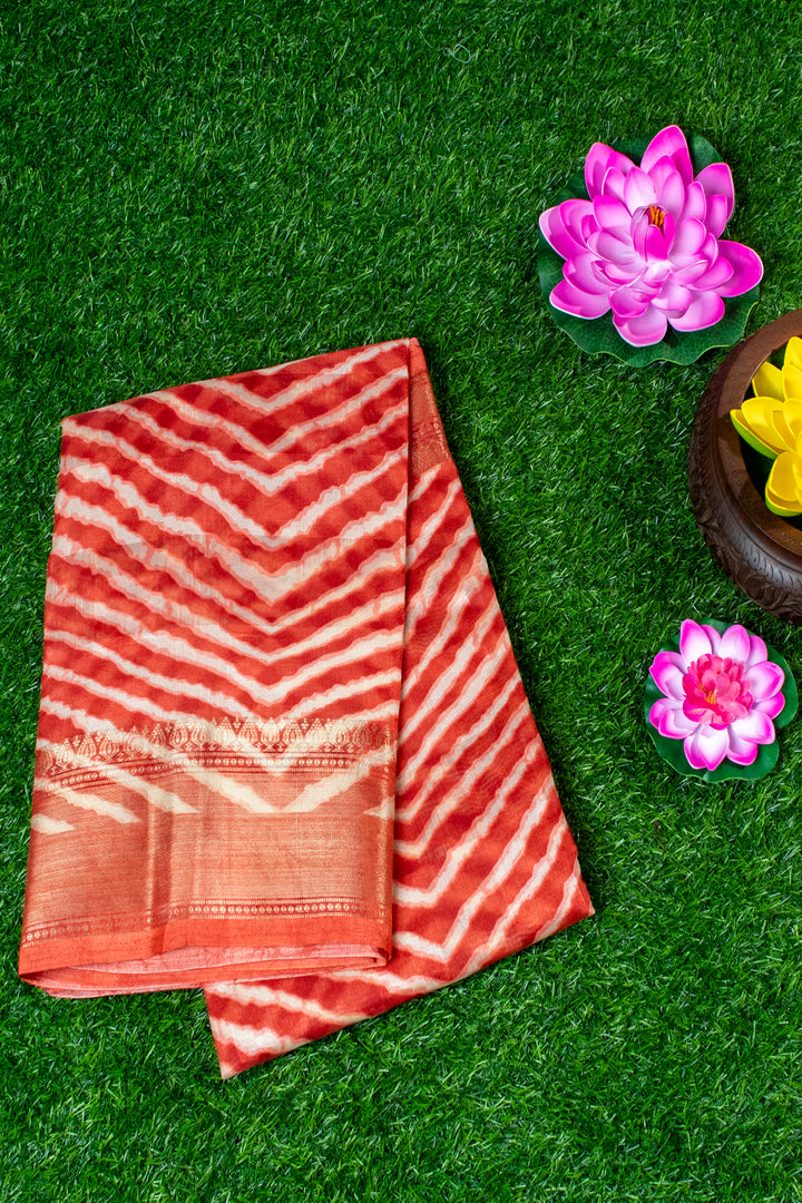 Jute Silk Cotton with Shibori print