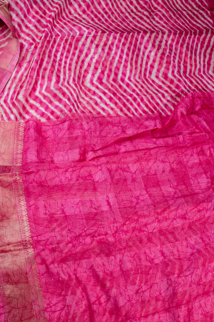 Jute Silk Cotton with Shibori print