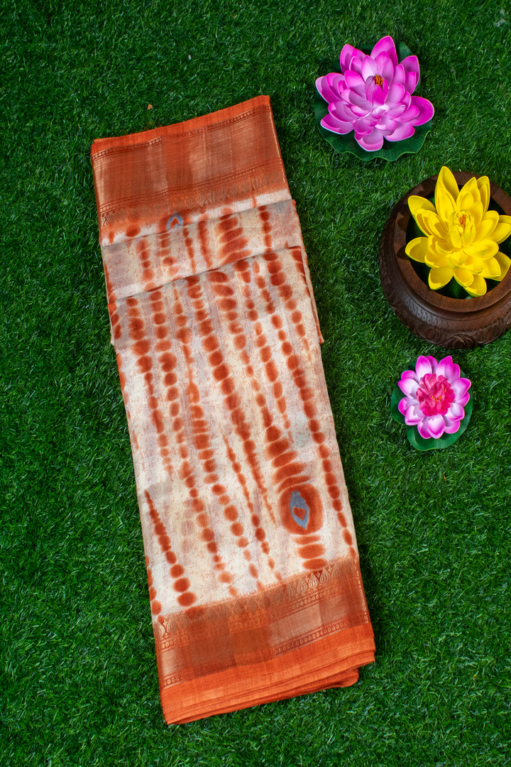 Jute Silk Cotton with Shibori print