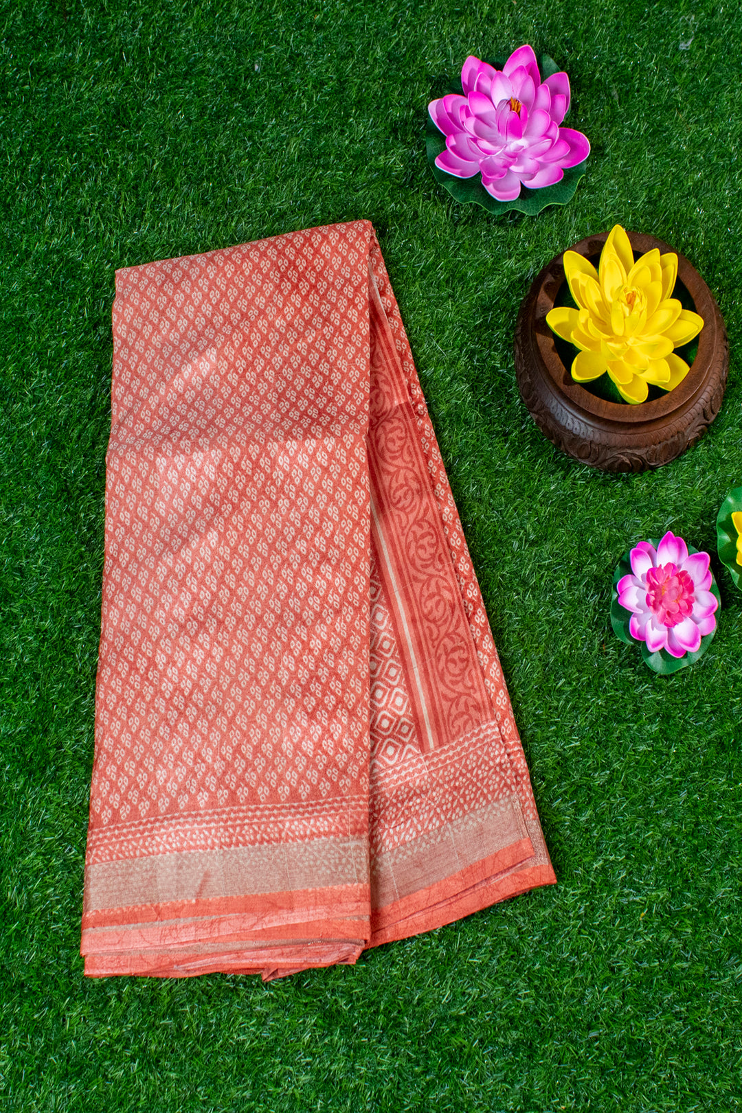 Jute Silk Cotton with Floral print