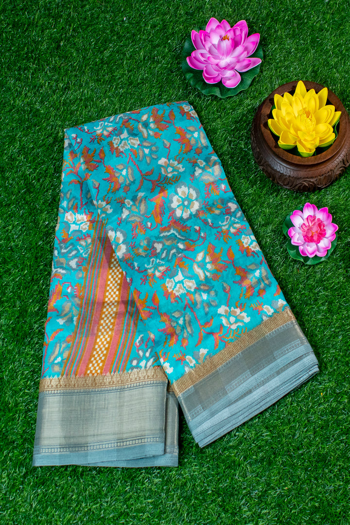 Jute Silk Cotton with Floral Print