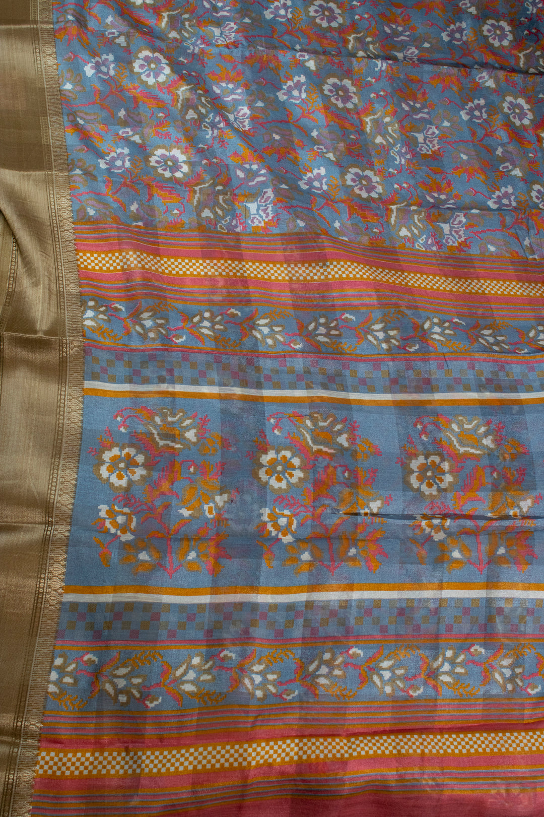 Jute Silk Cotton with Floral Print