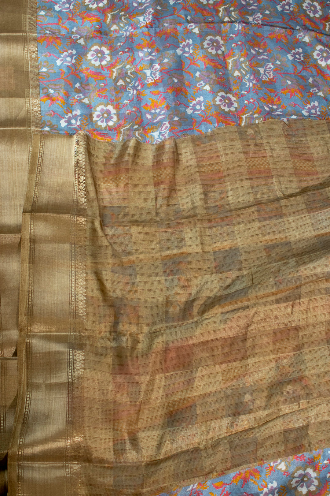 Jute Silk Cotton with Floral Print