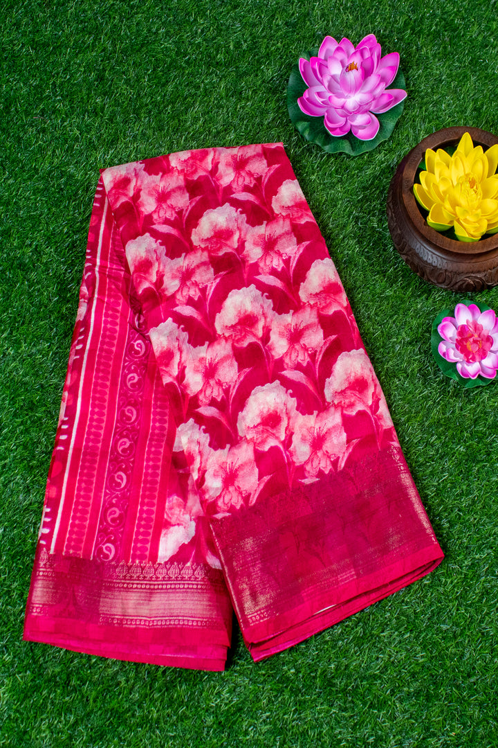 Jute Silk Cotton with Floral print