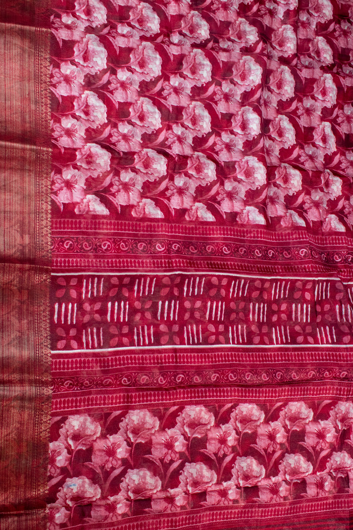 Jute Silk Cotton with Floral print