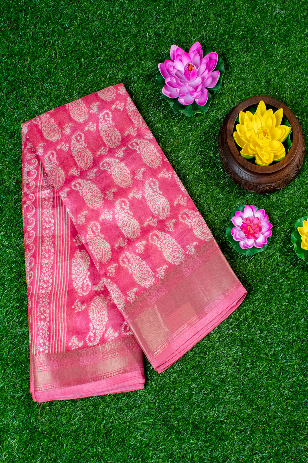 Jute Silk Cotton with Mango print