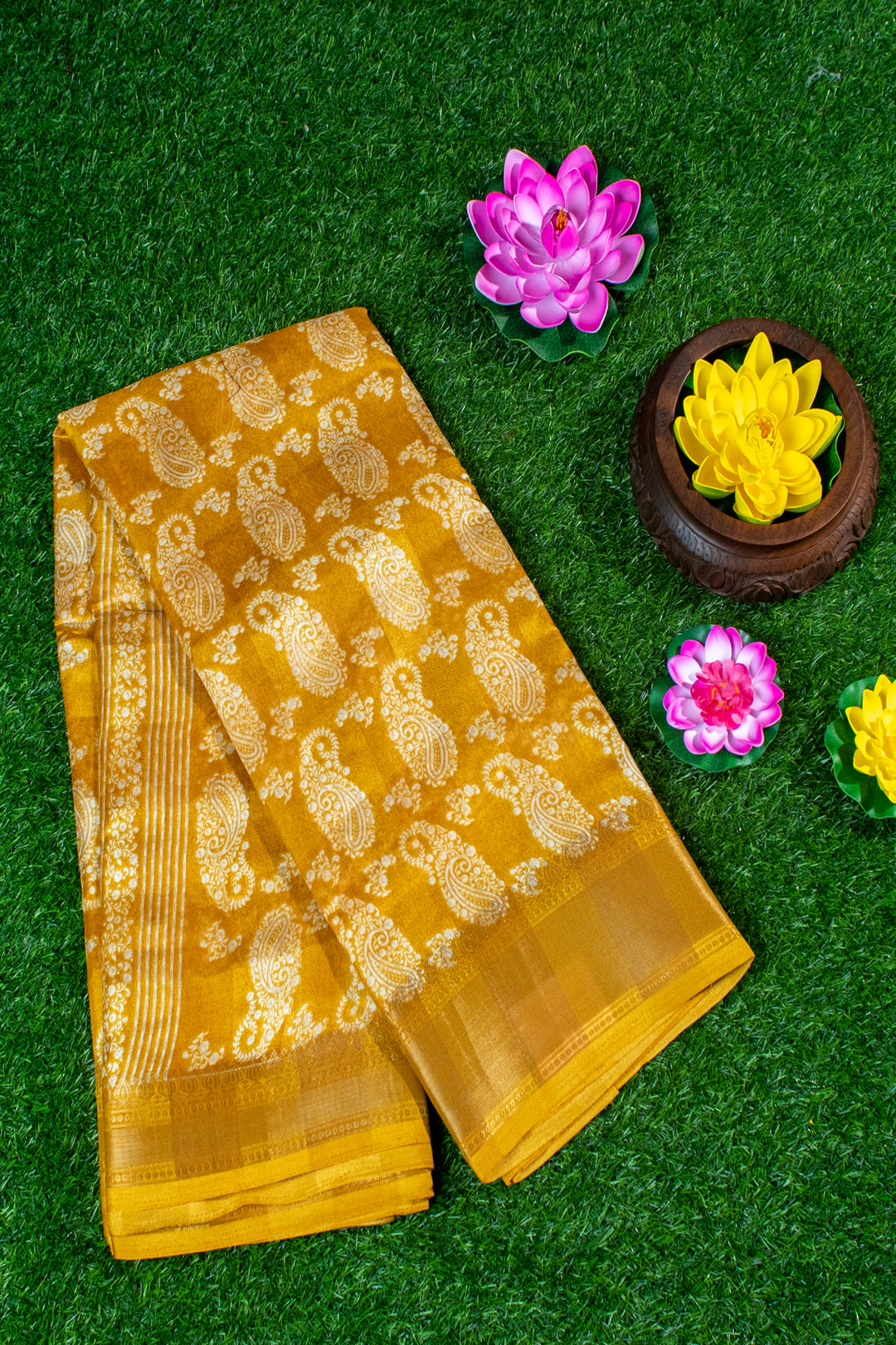 Jute Silk Cotton with Mango print