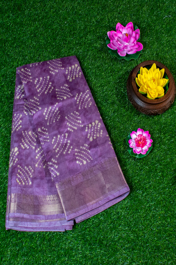 Jute Silk Cotton with Shibori print