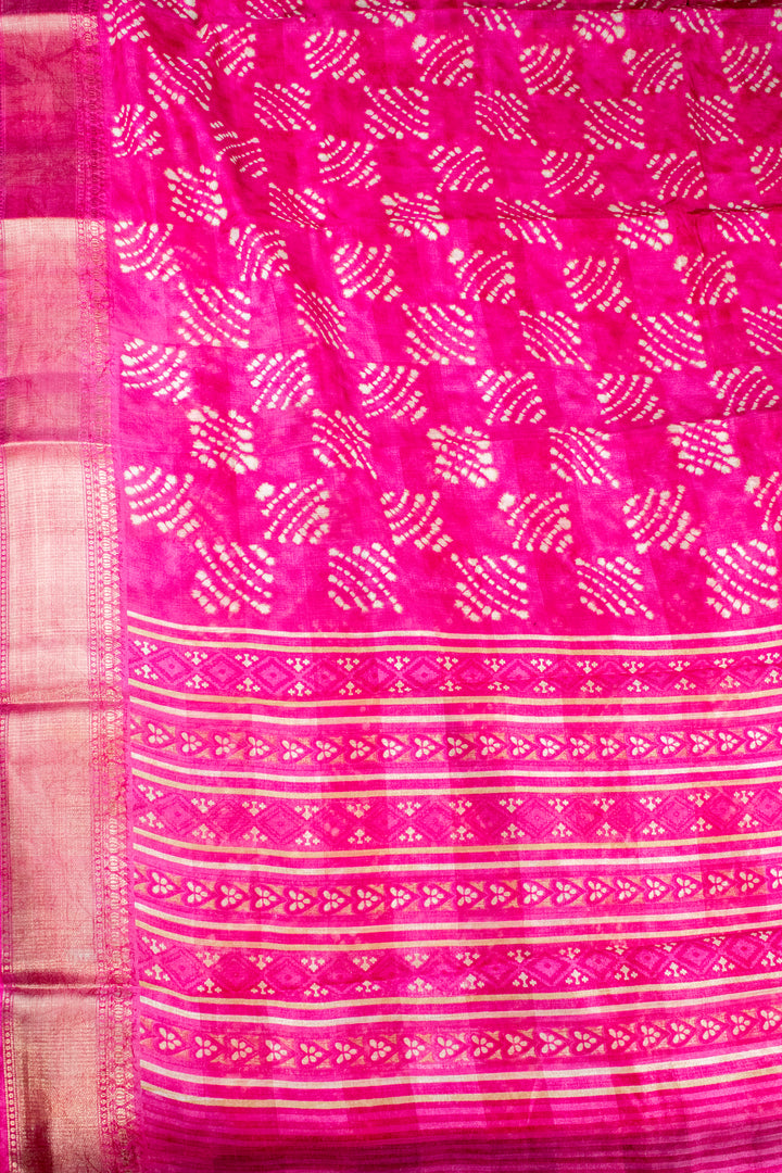 Jute Silk Cotton with Shibori print