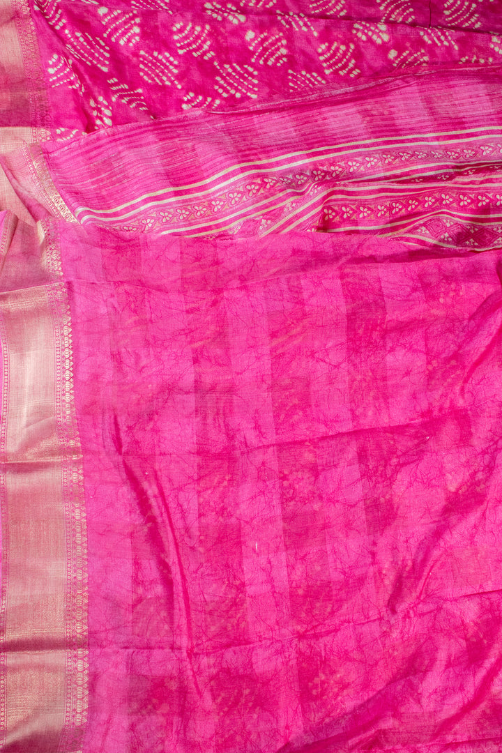 Jute Silk Cotton with Shibori print