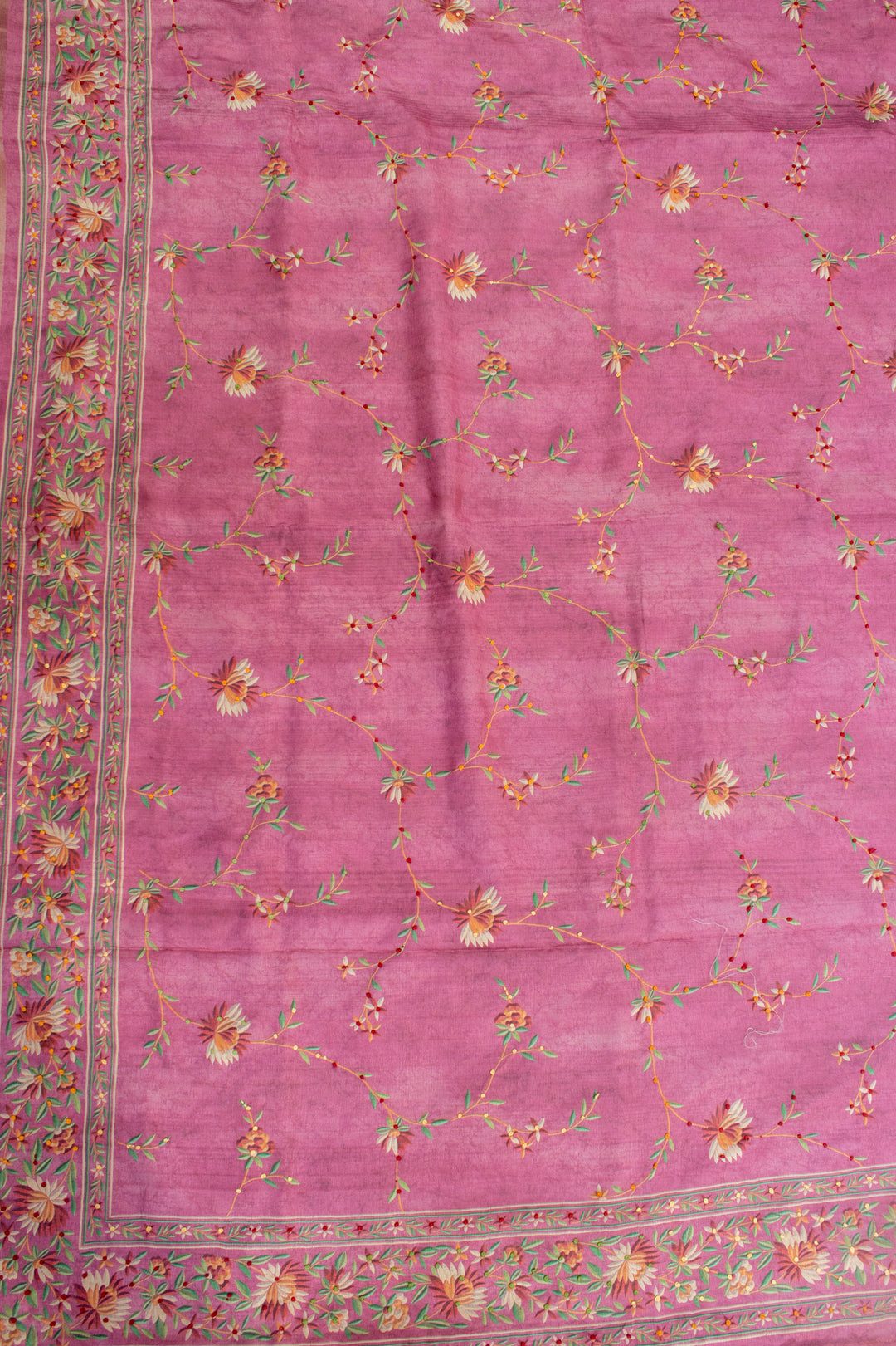 Semi Tussar Saree with French Knot work