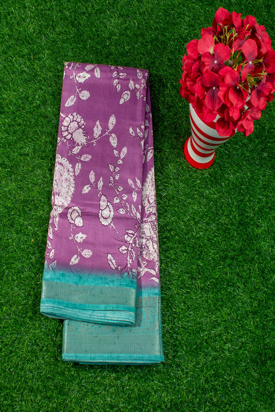 Printed Semi Tussar soft silk saree with contrast border