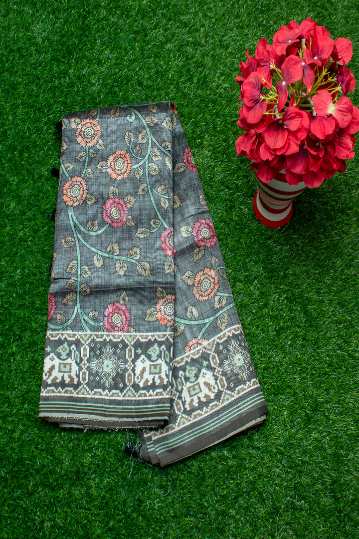 Printed Semi Tussar Saree